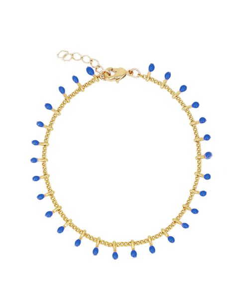 Bracelet Alegria en laiton doré bleu roi