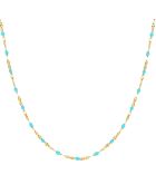 Collier TuttiFrutti en laiton doré turquoise