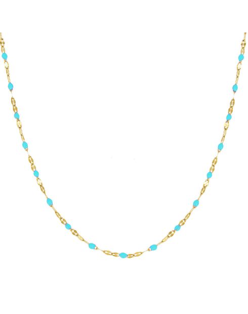 Collier TuttiFrutti en laiton doré turquoise