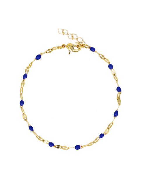 Bracelet TuttiFrutti en laiton doré bleu