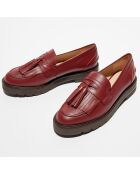 Mocassins en Cuir Mila Lift bordeaux