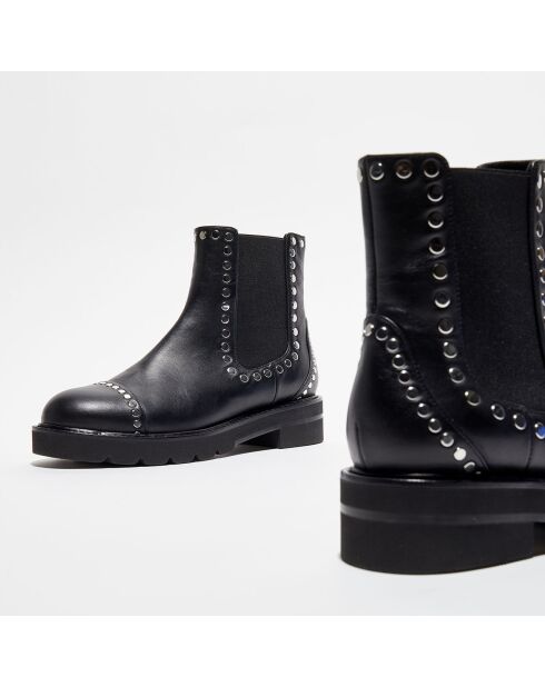 Chelsea Boots en Cuir Frankie Lift Stud noires