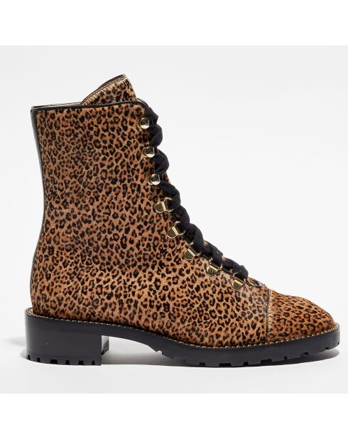 Boots en Cuir façon pony Kolbie marron