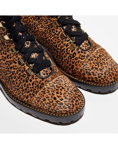 Boots en Cuir façon pony Kolbie marron