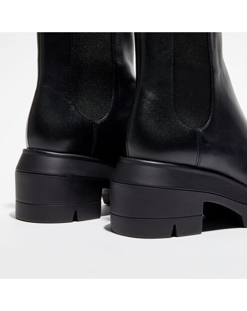 Norah Chelsea-Stiefel aus Leder, 5 cm Absatz, Schwarz
