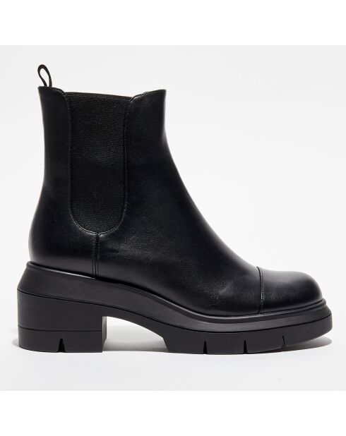Norah Chelsea-Stiefel aus Leder, 5 cm Absatz, Schwarz