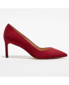 Escarpins en Velours de Cuir Anny 70 rouges - Talon 7 cm