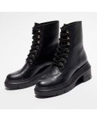 Boots en Cuir Nisha noires - Talon 5 cm