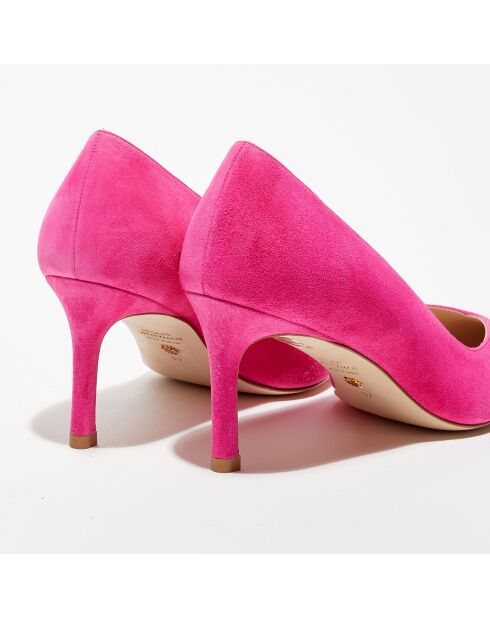 Escarpins en Velours de Cuir Anny 70 fuchsia - Talon 7 cm