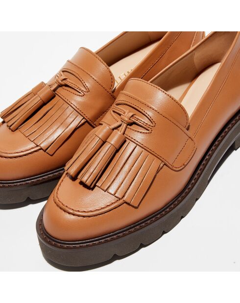 Mocassins en Cuir Mila Lift camel