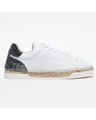 Baskets espadrilles en Cuir Lancry glitter blanc/vert