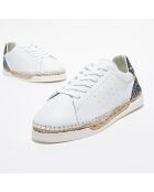 Baskets espadrilles en Cuir Lancry glitter blanc/vert