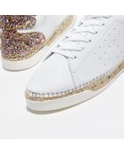 Baskets espadrilles en Cuir Lancry glitter blanc/multicolore