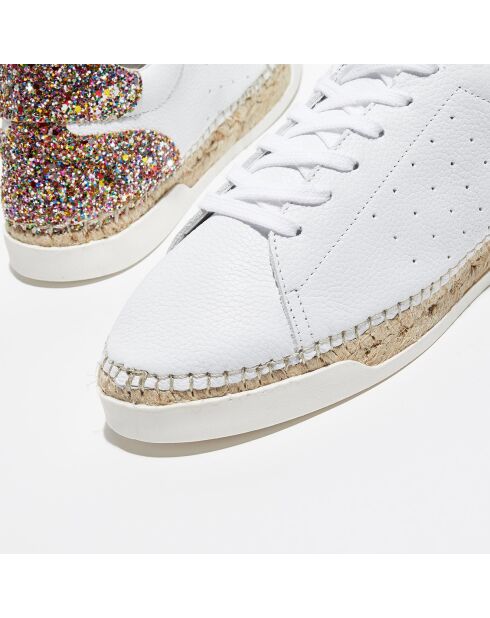 Baskets espadrilles en Cuir Lancry glitter blanc/multicolore