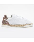 Baskets espadrilles en Cuir Lancry glitter blanc/multicolore