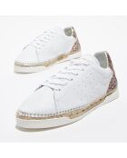 Baskets espadrilles en Cuir Lancry glitter blanc/multicolore