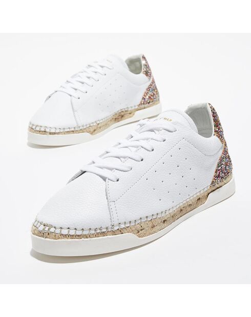 Baskets espadrilles en Cuir Lancry glitter blanc/multicolore