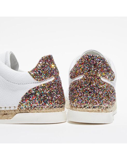 Baskets espadrilles en Cuir Lancry glitter blanc/multicolore