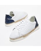 Baskets espadrilles en Cuir Lancry glitter blanc/bleu