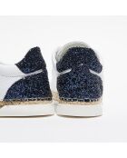 Baskets espadrilles en Cuir Lancry glitter blanc/bleu