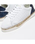 Baskets espadrilles en Cuir Lancry glitter blanc/bleu