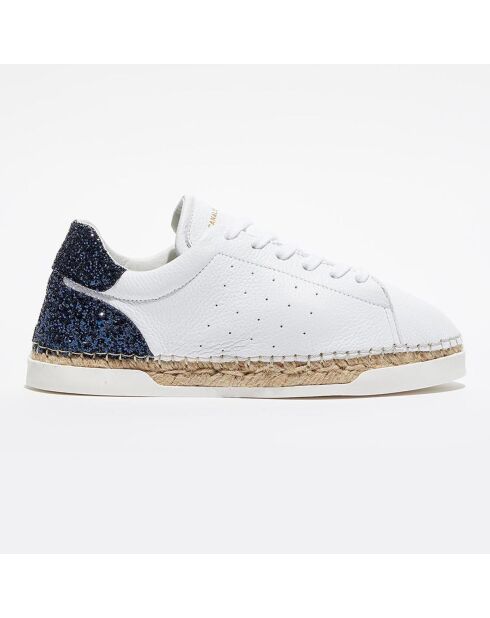 Baskets espadrilles en Cuir Lancry glitter blanc/bleu