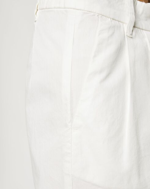 Pantalon chino en Coton à pinces blanc