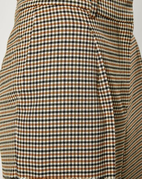 Pantalon large à carreaux multicolore