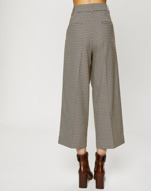 Pantalon large à carreaux multicolore