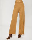 Pantalon ample en Maille de Coton bio mélangé camel