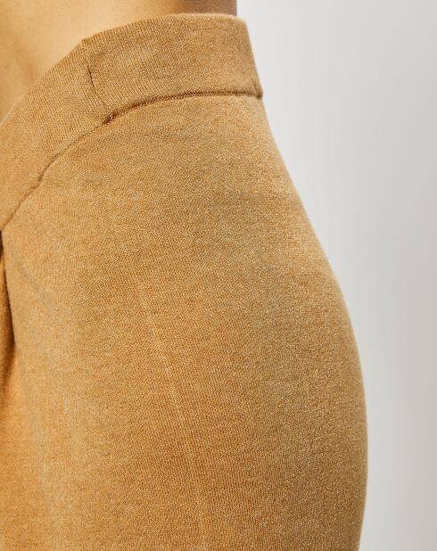 Pantalon ample en Maille de Coton bio mélangé camel