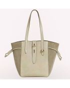 Sac porté épaule en Cuir Net M beige  22x28.5x16 cm