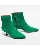 Bottines en Velours de Cuir Melena 50 vertes - Talon 5.5 cm