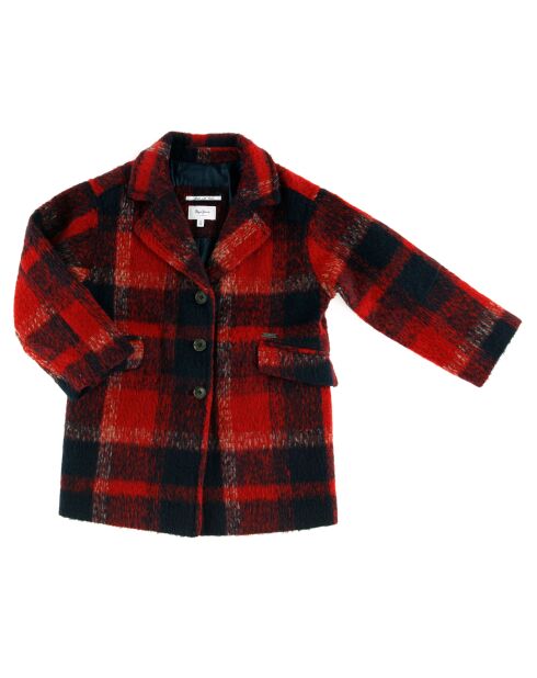 Manteau à carreaux Ecossais rouge/bleu