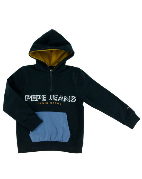 Sweat à capuche en Coton Deli Zip bleu marine