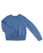 Pull ajouré en Maille mélangée bleu