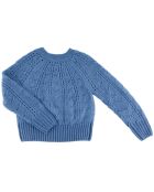 Pull ajouré en Maille mélangée bleu