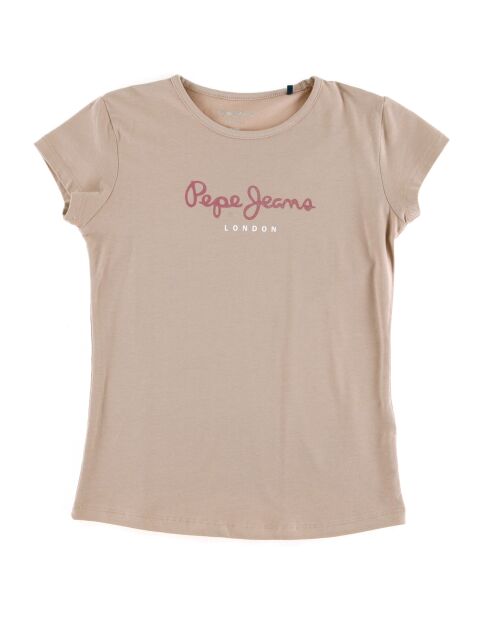 T-Shirt en Coton Hana logo irisé vieux rose