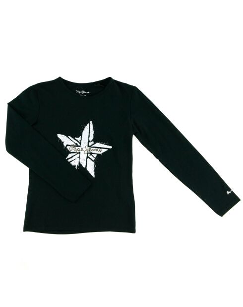 T-Shirt en Coton Etoile Drapeau noir