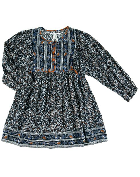Robe Susa fluide et évasée bleu/vert