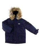 Parka à capuche fourrée 2 Poches bleu marine