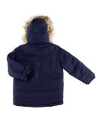 Parka à capuche fourrée 2 Poches bleu marine