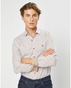 Chemise Classic Fit à carreaux beige/vert/rouge