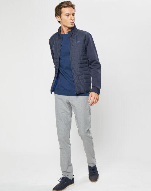 Blouson bi-matière bleu marine