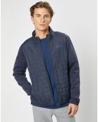 Blouson bi-matière bleu marine