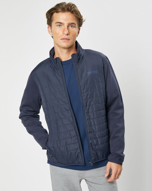 Blouson bi-matière bleu marine