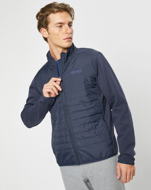 Blouson bi-matière bleu marine