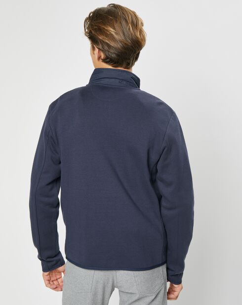 Blouson bi-matière bleu marine