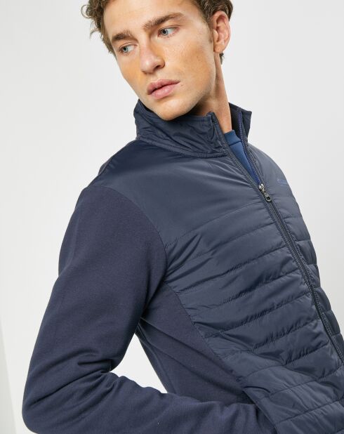 Blouson bi-matière bleu marine