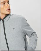 Blouson bi-matière gris clair